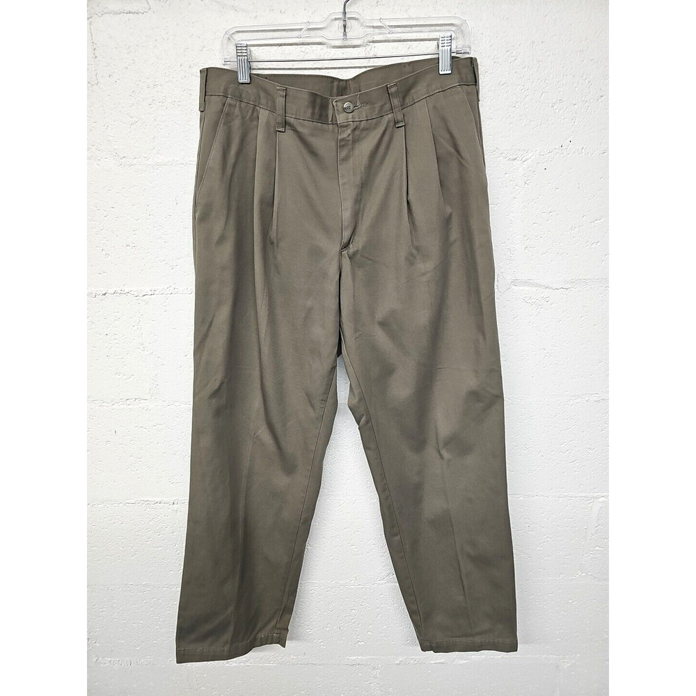 VINTAGE Wrangler Pants Mens 34x29 Kahki Pleated Slacks Dress Pants Professional